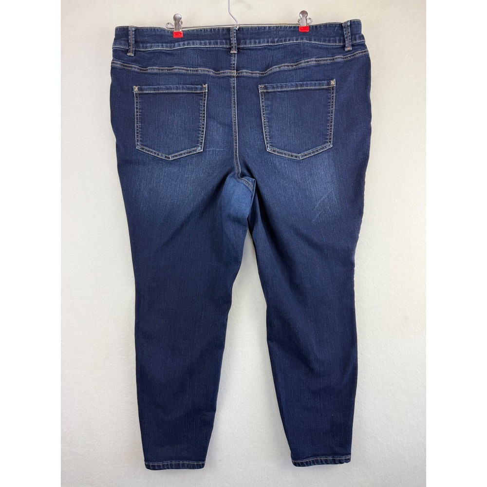 Maurices Everflex High-Rise Skinny Jeans Dark Wash 24W Short Repreve Stretch - Picture 8 of 8